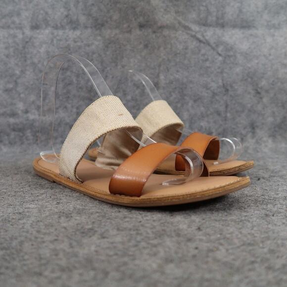 Old Navy Shoes Womens 7.5 Sandal Casual Slide Double Strap Totally Natural Flats - Picture 1 of 13